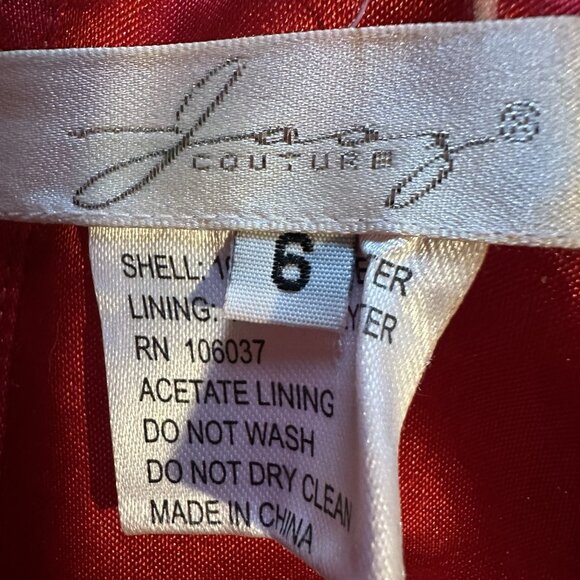 Women 6 Long Red Satin Beaded Formal Dress Evening Gown Strapless Glam Prom Gala - Picture 10 of 14